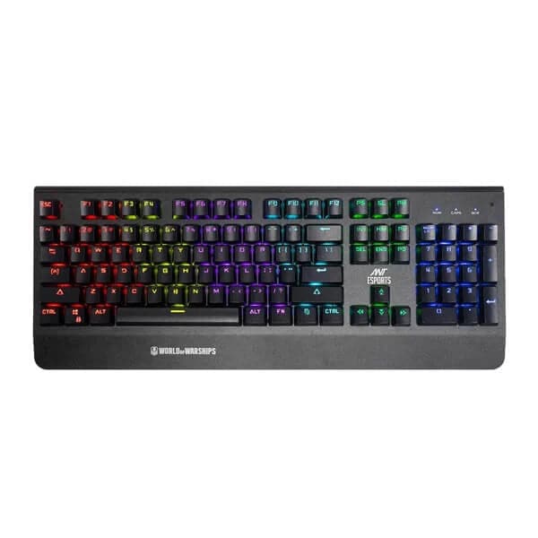 ANT ESPORTS MK3400 V2 W Pro World of warship Edition Full Size RGB Wired Mechanical Gaming Keyboard (Black) (Blue Switch) (Clicky Switch) (MK3400-V2-W- pro)