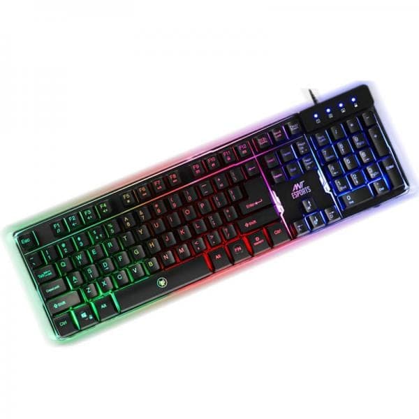 ANT ESPORTS MK700 Pro Full Size Backlit Rainbow Membrane Wired Gaming Keyboard (Black) (Membrane Keyboard) (MK700-Pro)