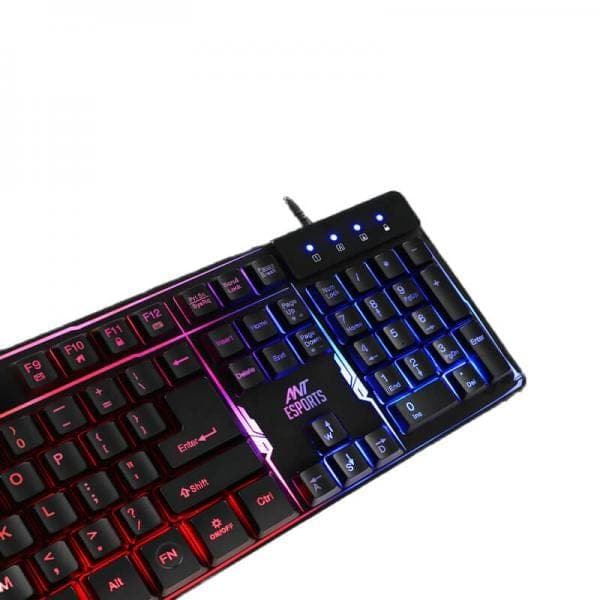 ANT ESPORTS MK700 Pro Full Size Backlit Rainbow Membrane Wired Gaming Keyboard (Black) (Membrane Keyboard) (MK700-Pro)