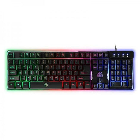 ANT ESPORTS MK700 Pro Full Size Backlit Rainbow Membrane Wired Gaming Keyboard (Black) (Membrane Keyboard) (MK700)