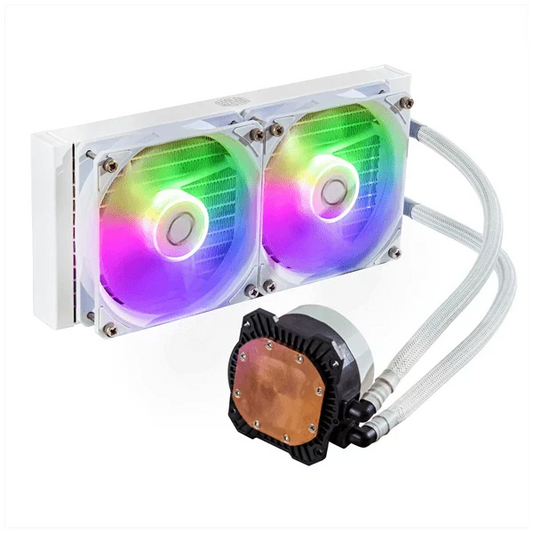 COOLER MASTER MasterLiquid 240L Core ARGB 240mm CPU Liquid Cooler (White)