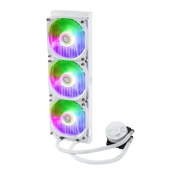 COOLER MASTER MasterLiquid 360L Core ARGB 360mm CPU Liquid Cooler (White) - Mehta Brothers Shop