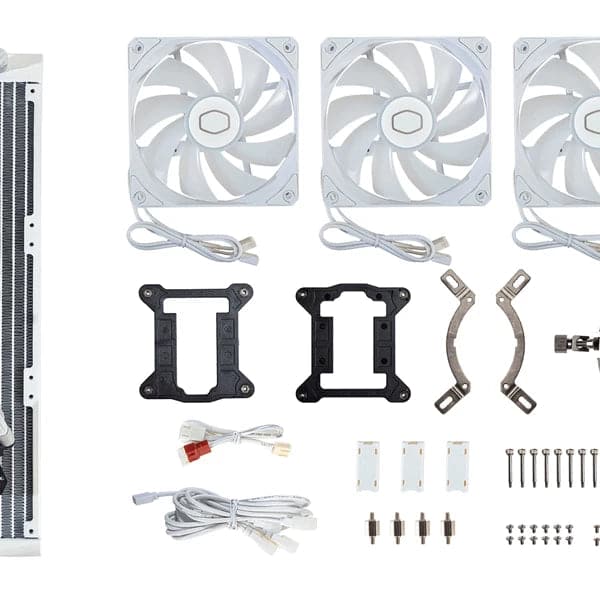 COOLER MASTER MasterLiquid 360L Core ARGB 360mm CPU Liquid Cooler (White) - Mehta Brothers Shop