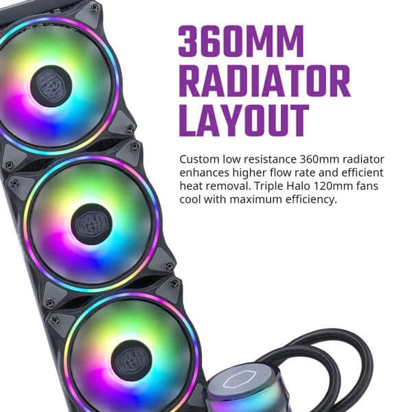 COOLER MASTER ML360 illusion ARGB 360mm CPU Liquid Cooler (Black)