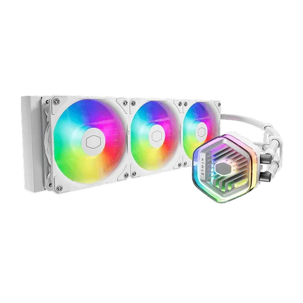 COOLER MASTER Master Liquid 360 Atmos ARGB 360mm CPU Liquid Cooler (White)