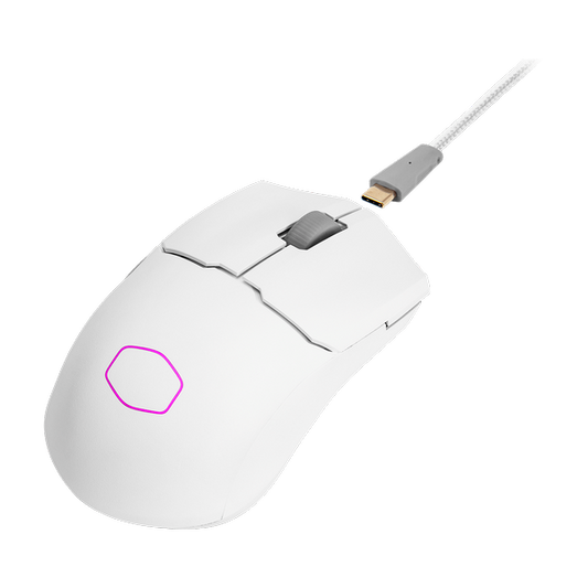 COOLER MASTER MM712 Wireless + Bluetooth Ambidextrous Gaming Mouse ( MM-712-WWOH1 ) ( 19000DPI / 6 Macro Buttons ) ( White )