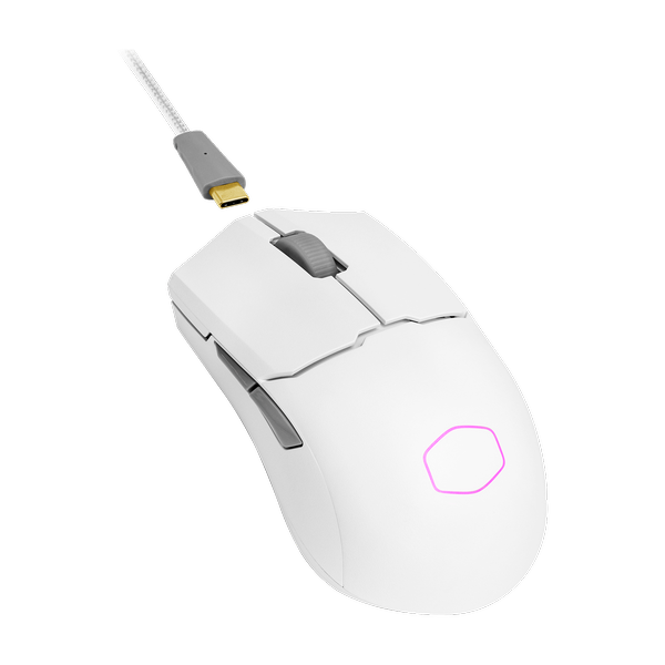 COOLER MASTER MM712 Wireless + Bluetooth Ambidextrous Gaming Mouse ( MM-712-WWOH1 ) ( 19000DPI / 6 Macro Buttons ) ( White )