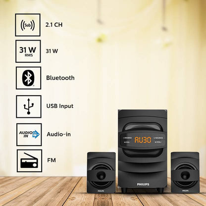 PHILIPS MMS2625B/94 31 W BLUETOOTH HOME THEATRE (BLACK, 2.1 CHANNEL)