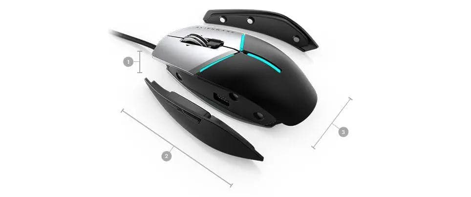 DELL Alienware AW959 Elite Wired Ambidextrous RGB Gaming Mouse ( 1200DPI / 11 Macro Buttons ) ( Black )