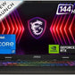 MSI SWORD 16 HX B14VFKG-453IN 9S7-15P214-453 [CI7-14650HX 14TH GEN/16GB/1TB SSD/WIN11 HOME/16.0 INCH/8GB-RTX4060 GRAPHICS /2 YEAR(S)/GREY]