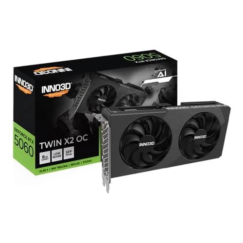 INNO3D RTX 5060 Twin X2 OC V2 8GB GDDR7 Graphics Card – Mehta Brothers Shop