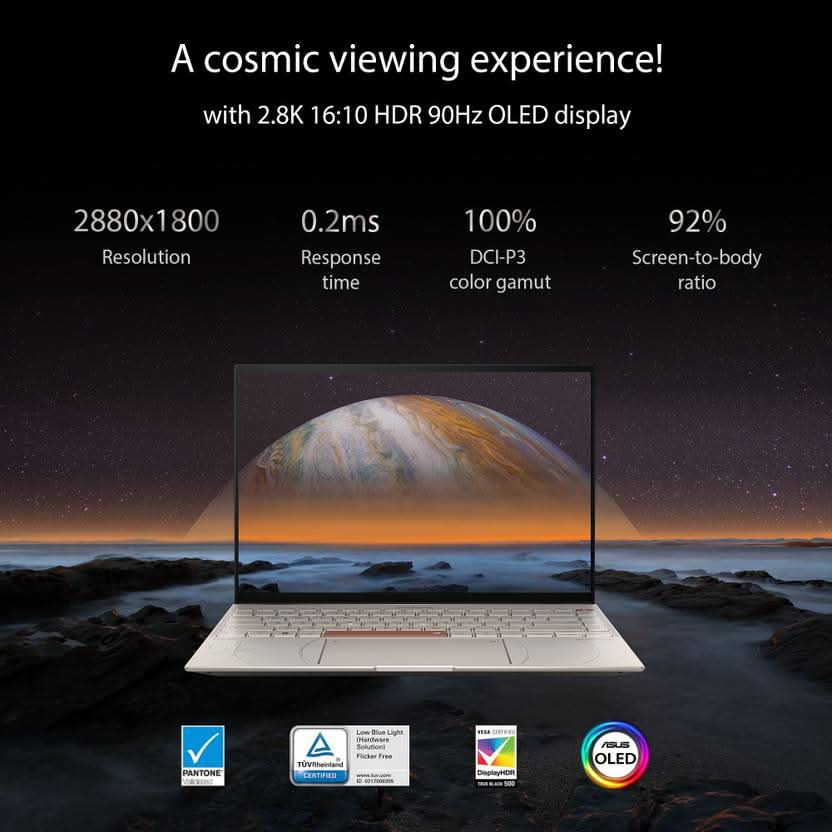 ASUS ZENBOOK 14X OLED SPACE EDITION TOUCHSCREEN INTEL H-SERIES INTEL CORE I5 12TH GEN 12500H - (16 GB/512 GB SSD/WINDOWS 11 HOME) UX5401ZAS-KN521WS THIN AND LIGHT LAPTOP (14 INCH, TITANIUM, 1.40 KG, WITH MS OFFICE)