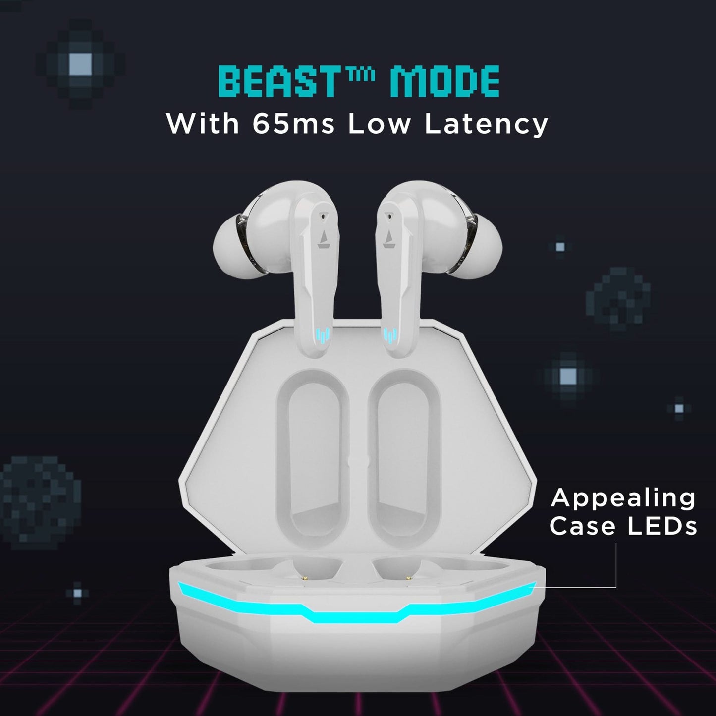 Boat Airdopes 191G Beast Mode Bluetooth Headset (White)