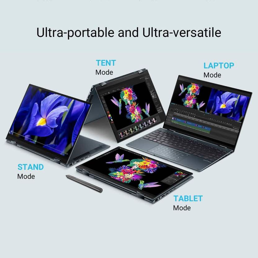 ASUS ZENBOOK 14 FLIP OLED INTEL H-SERIES INTEL CORE I5 12TH GEN 12500H - (16 GB/512 GB SSD/WINDOWS 11 HOME) UP5401ZA-KU541WS 2 IN 1 LAPTOP (14 INCH, PINE GREY, 1.40 KG, WITH MS OFFICE)