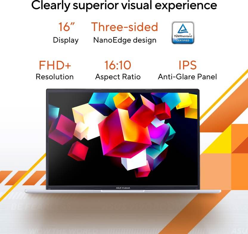 ASUS VIVOBOOK 16 AMD RYZEN 7 OCTA CORE 7730U - (16 GB/512 GB SSD/WINDOWS 11 HOME) M1605YA-MB742WS LAPTOP (16 INCH, COOL SILVER, 1.88 KG, WITH MS OFFICE)