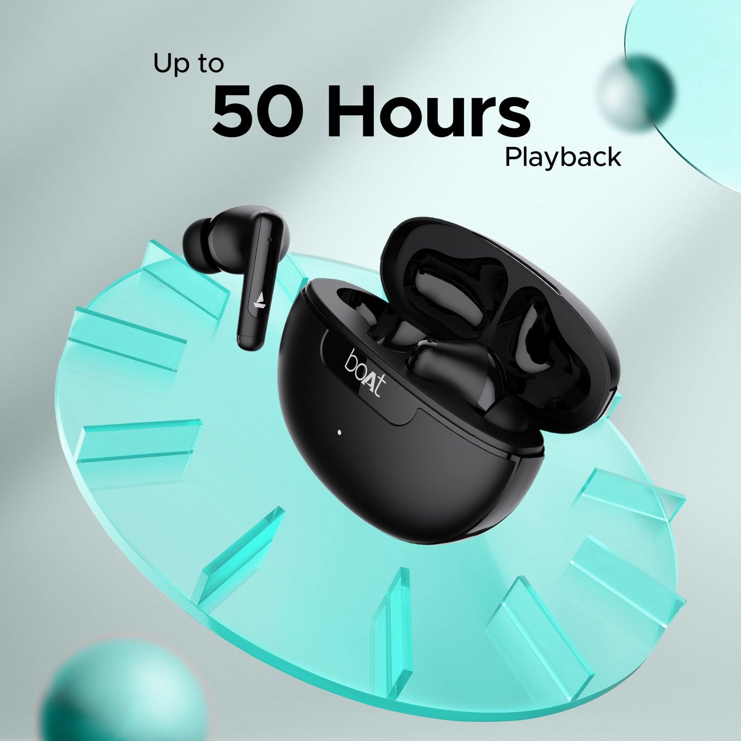 Boat Airdopes 161 ANC Active Noise Cancellation Bluetooth Earbuds (Black)