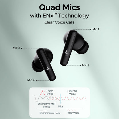 Boat Airdopes 161 ANC Active Noise Cancellation Bluetooth Earbuds (Black)