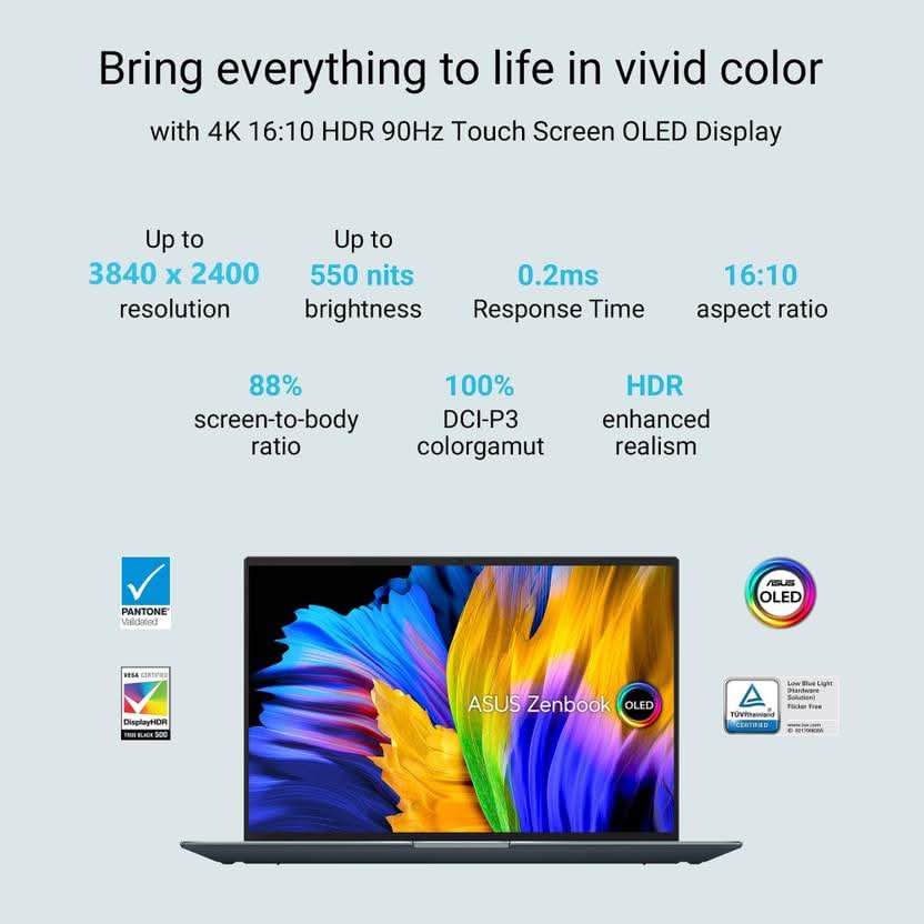 ASUS ZENBOOK 14 FLIP OLED INTEL H-SERIES INTEL CORE I5 12TH GEN 12500H - (16 GB/512 GB SSD/WINDOWS 11 HOME) UP5401ZA-KU541WS 2 IN 1 LAPTOP (14 INCH, PINE GREY, 1.40 KG, WITH MS OFFICE)