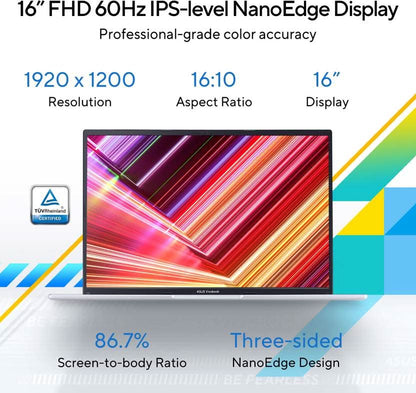 ASUS VIVOBOOK 16 INTEL CORE I5 13TH GEN 1335U - (16 GB/512 GB SSD/WINDOWS 11 HOME) X1605VAB-MB544WS THIN AND LIGHT LAPTOP (16 INCH, TRANSPARENT SILVER, 1.88 KG, WITH MS OFFICE)