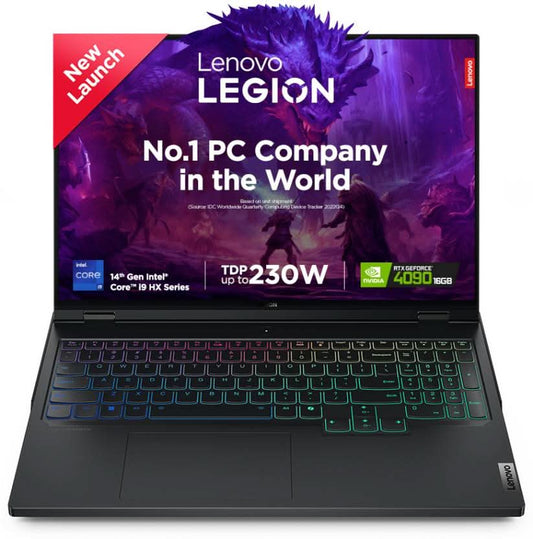 LENOVO LENVO LEGION PRO 7 INTEL CORE I9 14TH GEN 14900HX - (32 GB/1 TB SSD/WINDOWS 11 HOME/16 GB GRAPHICS/NVIDIA GEFORCE RTX 4090) 16IRX9H GAMING LAPTOP (16 INCH, ECLIPSE BLACK, 2.62 KG, WITH MS OFFICE)