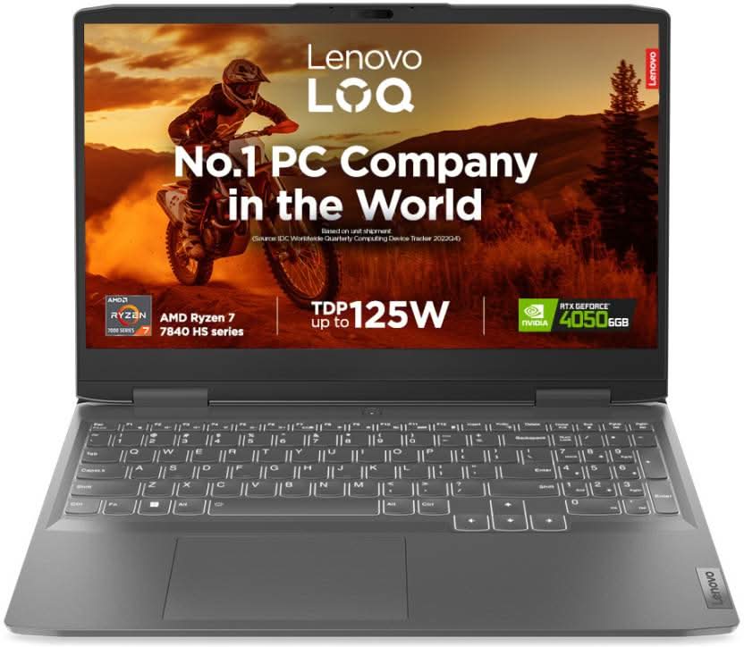 LENOVO LOQ AI POWERED AMD RYZEN 7 OCTA CORE 7840HS - (16 GB/512 GB SSD/WINDOWS 11 HOME/8 GB GRAPHICS/NVIDIA GEFORCE RTX 4060) LAQ 15APH8D2 GAMING LAPTOP (15.6 INCH, STORM GREY, 2.4 KG, WITH MS OFFICE)