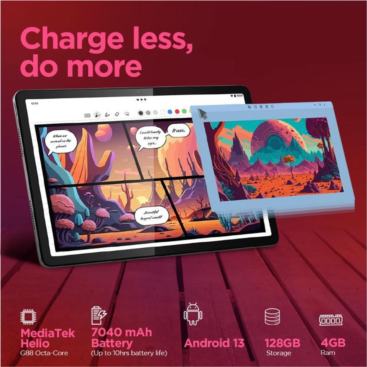 Lenovo MediaTek Helio G88 Octa Core, 4GB, 128GB, WIFI ZADA0185IN