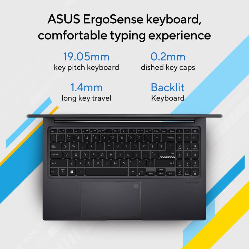 ASUS VIVOBOOK 15 OLED INTEL CORE I5 13TH GEN 1335U - (16 GB/512 GB SSD/WINDOWS 11 HOME) X1505VAU-LK543WS THIN AND LIGHT LAPTOP (15.6 INCH, INDIE BLACK, 1.70 KG, WITH MS OFFICE)