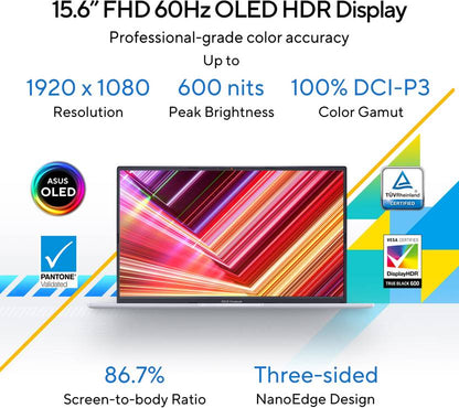 ASUS VIVOBOOK 15 OLED INTEL CORE I5 13TH GEN 1335U - (16 GB/512 GB SSD/WINDOWS 11 HOME) X1505VAU-LK544WS THIN AND LIGHT LAPTOP (15.6 INCH, TRANSPARENT SILVER, 1.70 KG, WITH MS OFFICE)