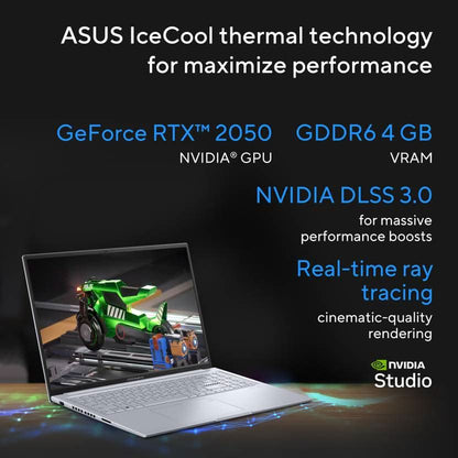 ASUS VIVOBOOK 16X FOR CREATOR, INTEL CORE I5 12TH GEN 12500H - (8 GB/512 GB SSD/WINDOWS 11 HOME/4 GB GRAPHICS/NVIDIA GEFORCE RTX 2050) K3605ZF-RP258W GAMING LAPTOP (16 INCH, COOL SILVER, 1.80 KG)