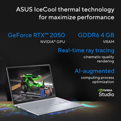ASUS VIVOBOOK 14X FOR CREATOR, INTEL H-SERIES INTEL CORE I5 13TH GEN 13500H - (16 GB/512 GB SSD/WINDOWS 11 HOME/4 GB GRAPHICS/NVIDIA GEFORCE RTX 2050/60 HZ/50 TGP) K3405VF-LY542WS GAMING LAPTOP (14 INCH, COOL SILVER, 1.40 KG, WITH MS OFFICE)