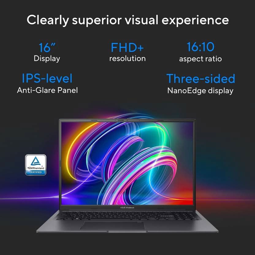 ASUS VIVOBOOK 16X FOR CREATOR, INTEL H SERIES INTEL CORE I5 12TH GEN 12450H - (16 GB/512 GB SSD/WINDOWS 11 HOME/4 GB GRAPHICS/NVIDIA GEFORCE RTX 3050/60 HZ/50 TGP) K3605ZC-MBN541WS GAMING LAPTOP (16 INCH, INDIE BLACK, 1.80 KG, WITH MS OFFICE)