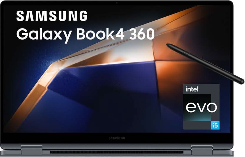 SAMSUNG GALAXY BOOK4 360 EVO INTEL CORE 5 120U - (16 GB/512 GB SSD/WINDOWS 11 HOME) NP750QGK-LG1IN 2 IN 1 LAPTOP (15.6 INCH, GRAY, 1.46 KG, WITH MS OFFICE)