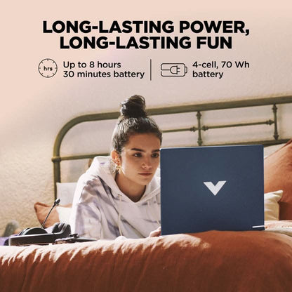 HP VICTUS AMD RYZEN 9 OCTA CORE 8945HS - (16 GB/1 TB SSD/WINDOWS 11 HOME/8 GB GRAPHICS/NVIDIA GEFORCE RTX 4060/144 HZ) 15-FB3025AX GAMING LAPTOP (15.6 INCH, PERFORMANCE BLUE, CHROME LOGO, 2.29 KG, WITH MS OFFICE)
