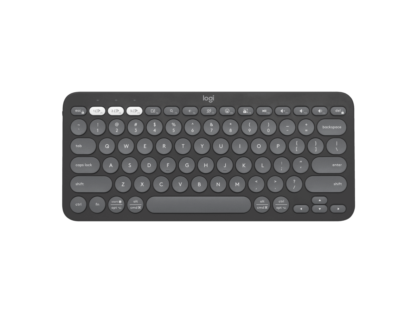 LOGITECH PEBBLE KEYS 2 K380S, MULTI-DEVICE BLUETOOTH WIRELESS KEYBOARD GRAPHITE