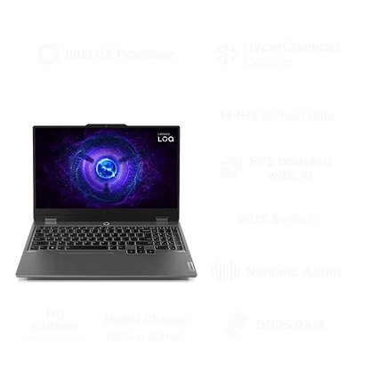 LENOVO LOQ 83DV01A4IN [CI5-13450HX/16GB/512GB SSD/WIN11 HOME+MS24/15.6'/4GB-RTX3050A GRAPHICS/1 YEAR(S)/GREY]
