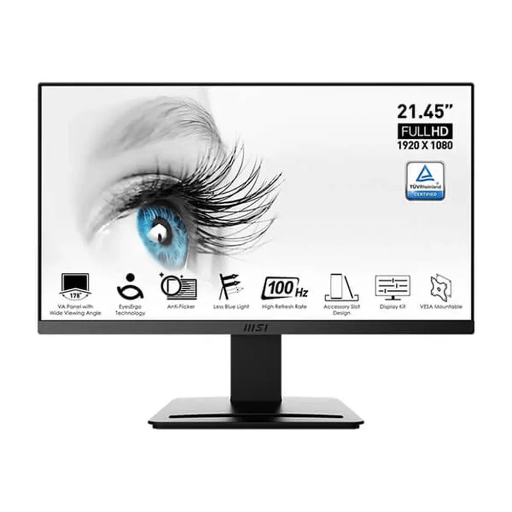 MSI Pro MP223 22 Inch FHD 100Hz VA Panel 99% SRGB 1ms AMD Free Sync Professional Business Monitor