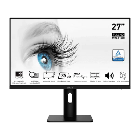 MSI PRO MP273QP 27 Inch FHD 75Hz VA Panel 108%SRGB AMD Free Sync Business Monitor