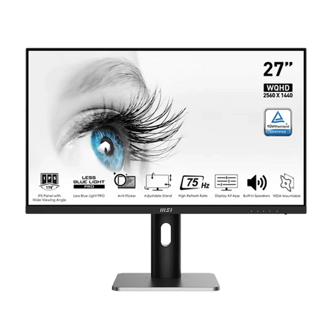 MSI PRO MP273QP 27 Inch QHD 75Hz IPS Panel 102%SRGB AMD Free Sync Business Monitor