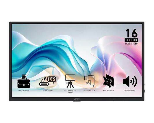 MSI PRO MP165 E6 15.6 Inch FHD IPS Panel Pro Monitor