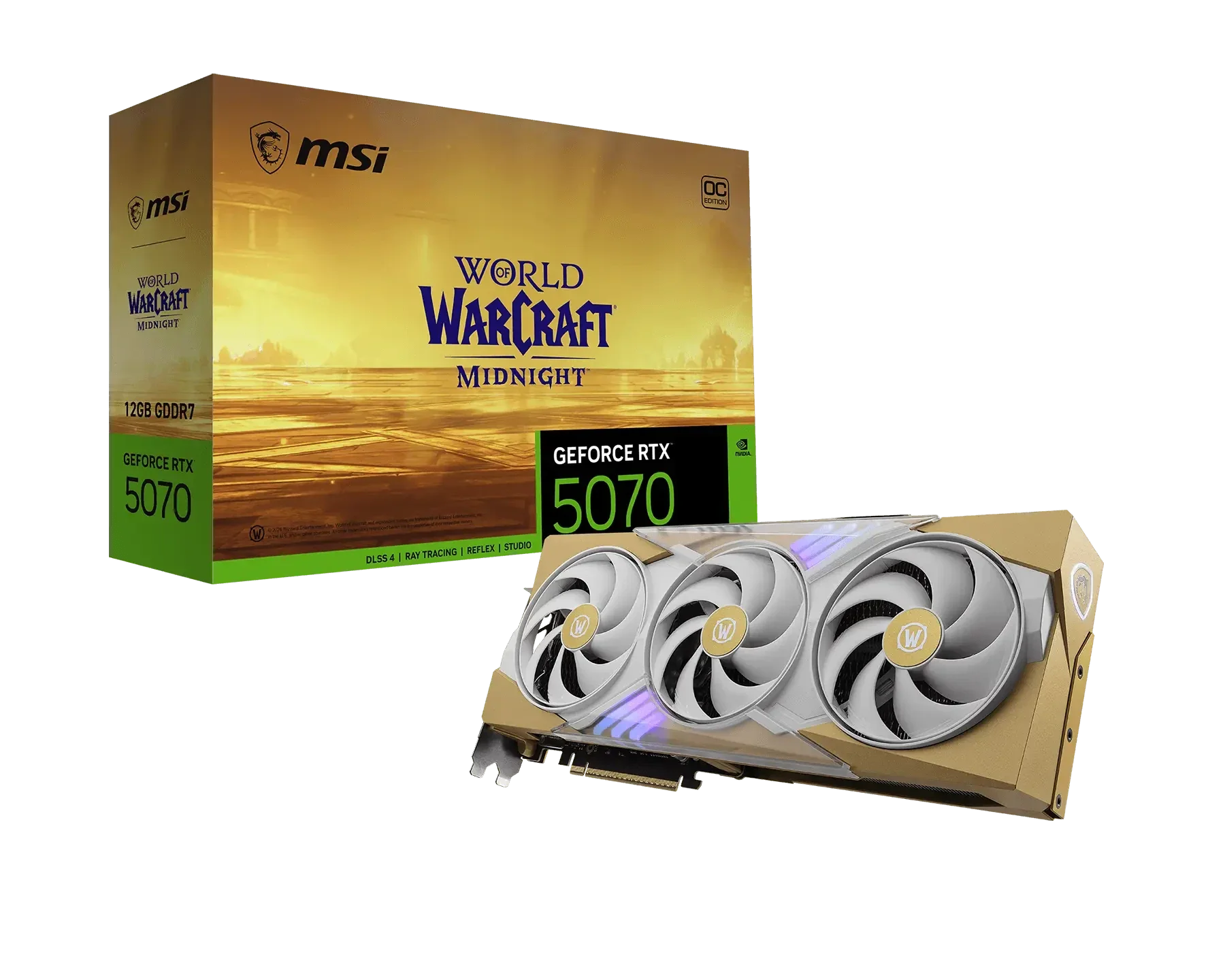 MSI GeForce RTX 5070 12G World of Warcraft MIDNIGHT LIGHT EDITION OC