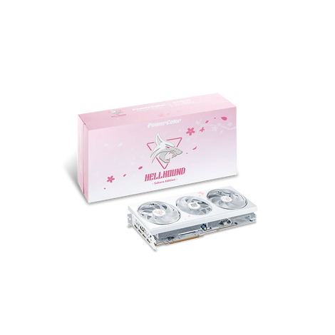 POWERCOLOR Radeon RX 7800 XT HellHound Sakura OC White 16GB AMD Graphic Card