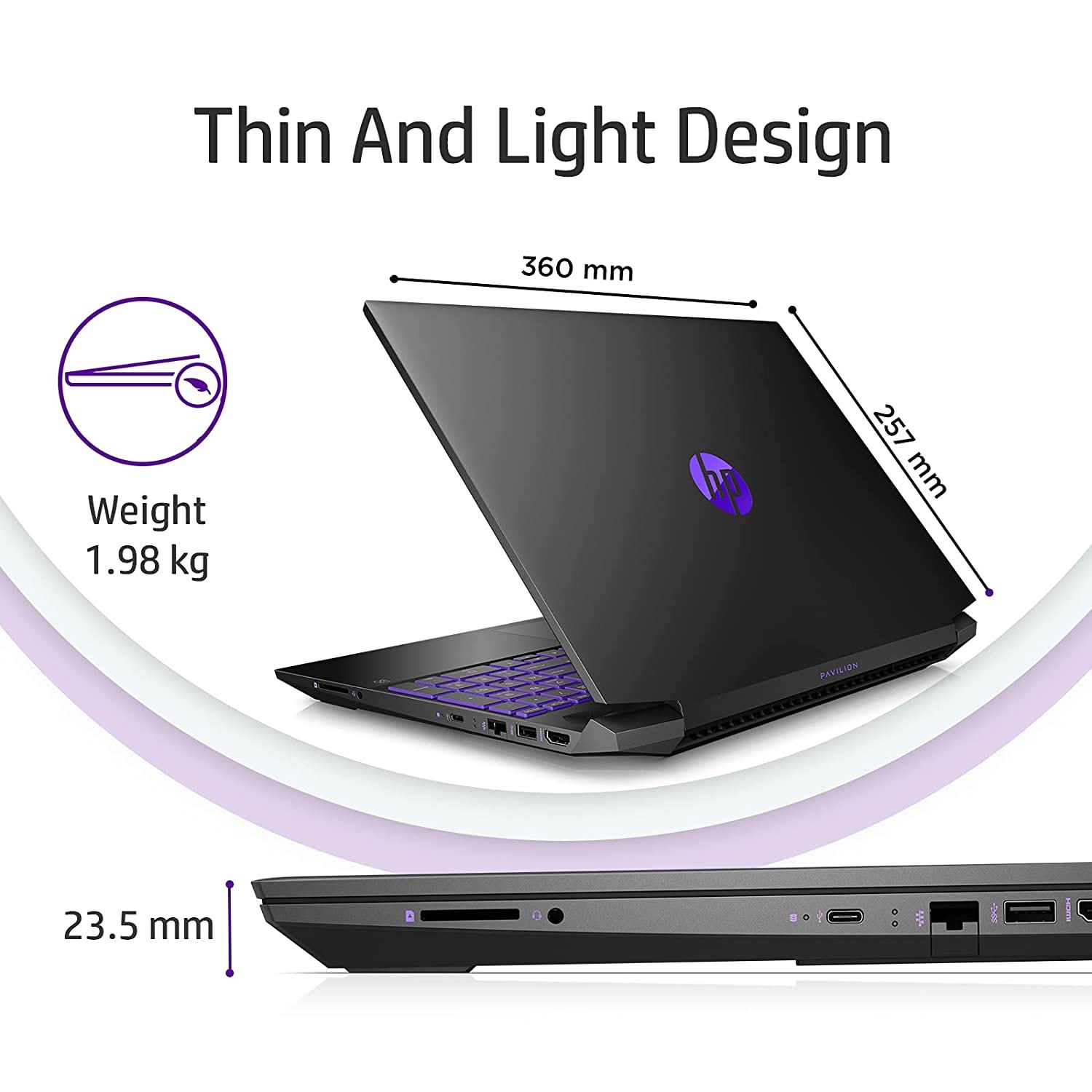 HP PAVILION GAMING RYZEN 5 15.6-INCH(39.6 CM) FHD GAMING LAPTOP (8GB/512GB SSD/144HZ/RTX 3050 4GB GRAPHICS/WINDOWS 10/MS OFFICE 2019/1.98KG), 15-EC2075AX, BLACK