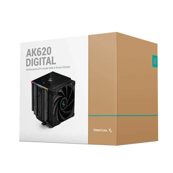 DeepCool AK620 Digital 120mm Dual Tower CPU Air Cooler With ARGB LED Strips (Black)