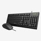 RAPOO X120PRO WIRED OPTICAL KEYBOARD & MOUSE COMBO 1600DPI SPILL RESISTANCE KEYBOARD -BLACK