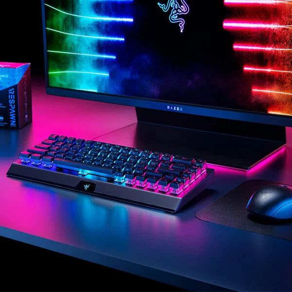RAZER BlackWidow V3 Mini HyperSpeed Phantom Edition 65% RGB Mechanical Wireless Gaming Keyboard ( Linear Yellow Switch )