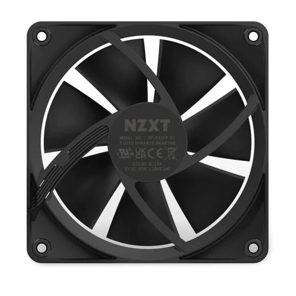 NZXT F120 120mm RGB Cabinet Fan (Black) (Single Pack)