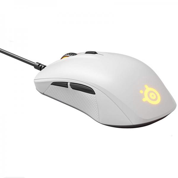 STEELSERIES Rival 110 Wired Ergonomic Gaming Mouse ( RIVAL-110-WHITE ) ( 7200DPI / 7 Macro Buttion ) ( Matte White )