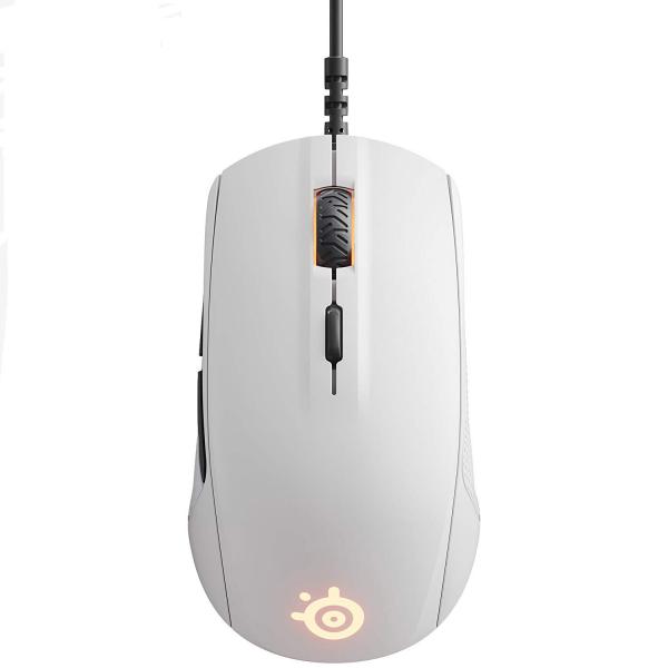 STEELSERIES Rival 110 Wired Ergonomic Gaming Mouse ( RIVAL-110-WHITE ) ( 7200DPI / 7 Macro Buttion ) ( Matte White )