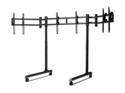 NLR Round Tube Freestanding Triple Monitor Stand