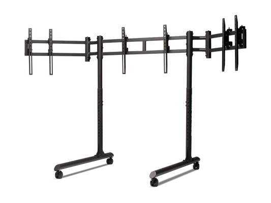 NLR Round Tube Freestanding Triple Monitor Stand